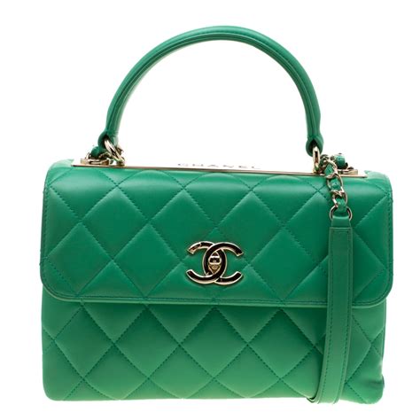 chanel bag green|chanel bags green color.